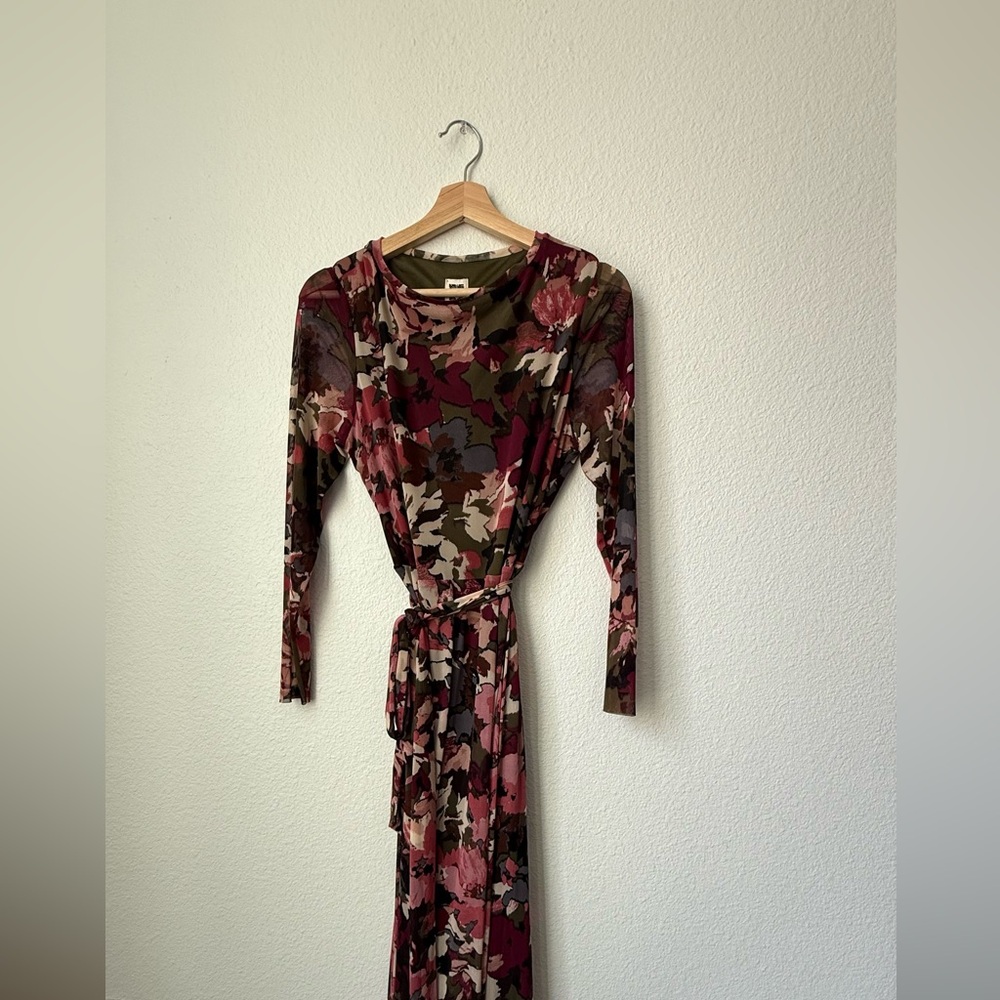 Anne Klein Red Long Sleeve Wrap Dress